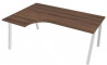 Pracovný stôl UNI A, ergo, pravý, 180x75,5x120 cm, orech/biela