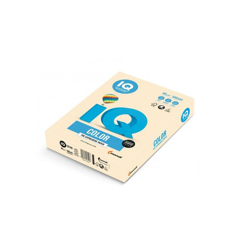 Farebný papier IQ color krémový CR20, A4, 80g