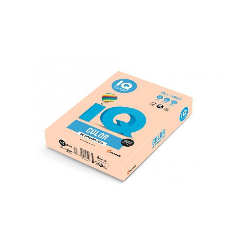 Farebný papier IQ color lososová pastelová SA24, A4, 80g