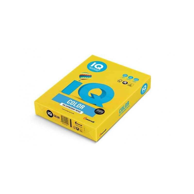 Farebný papier IQ color intenzívny žltý IG50, A4, 80g