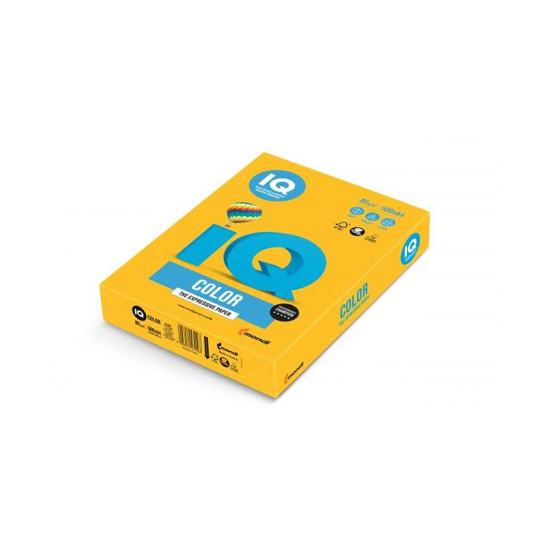 Farebný papier IQ color slnečne žltý SY40, A4, 80g