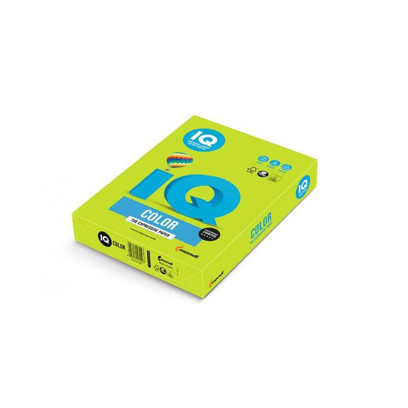Farebný papier IQ color limetkovo zelený LG46, A4, 80g