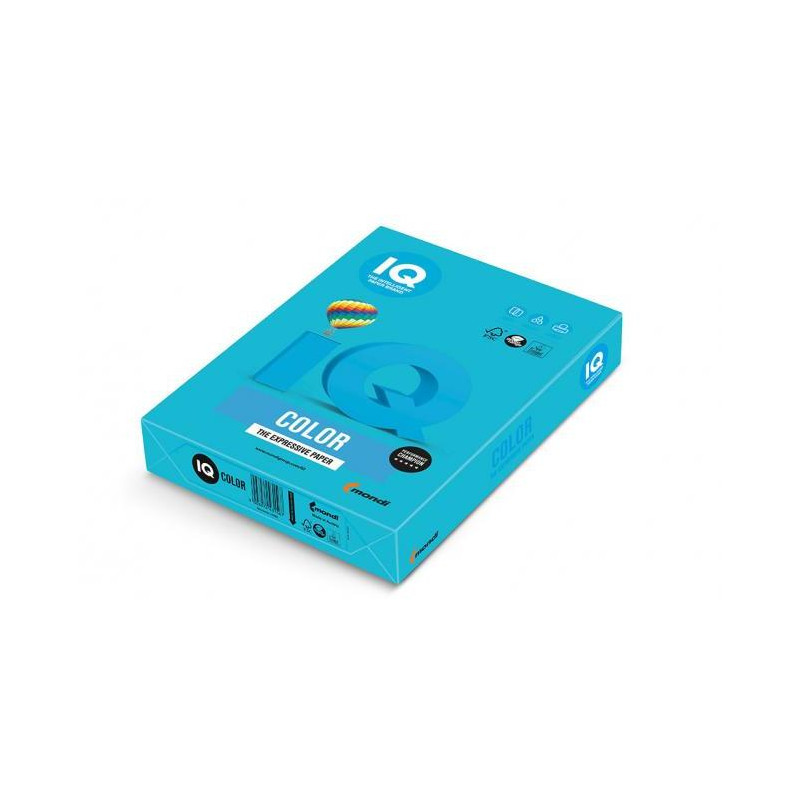 Farebný papier IQ color azúrovo modrá AB48, A4, 80g