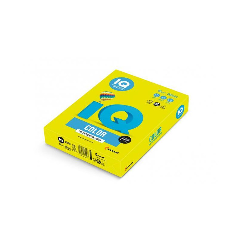 Farebný papier IQ color neónovo žltý NEOGB, A4, 80g