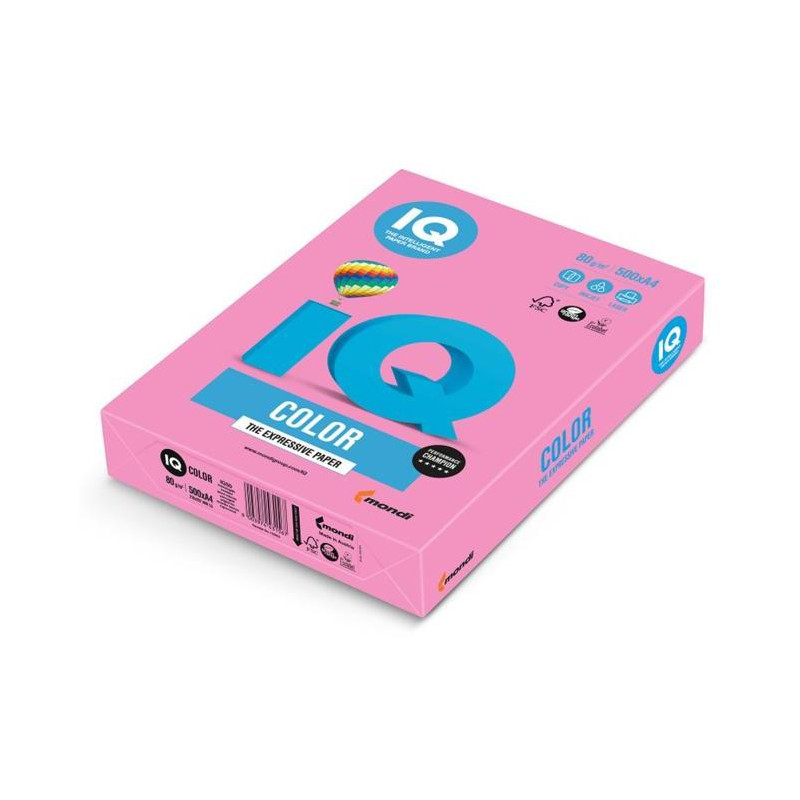Farebný papier IQ color neónovo ružový NEOPI, A4, 80g