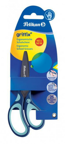 Nožnice Pelikan Griffix pre pravákov v blistri modré