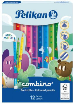 Farbičky Pelikan Combino so zvieracími motívmi silné 12ks