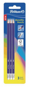 Ceruzka s gumou Pelikan HB 3ks v blistri