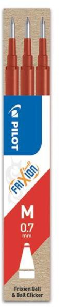 Náhradná náplň do gumovacieho rollera PILOT Frixion 0,7mm červená 3ks