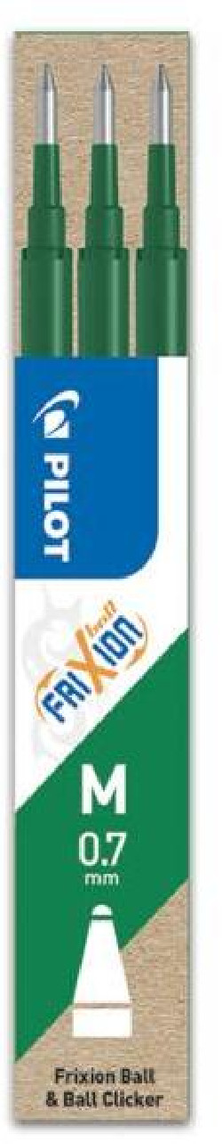 Náhradná náplň do gumovacieho rollera PILOT Frixion 0,7mm zelená 3ks