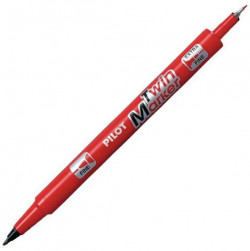 Popisovač obojstranný PILOT Twin Marker BeGreen 05+03 mm červený
