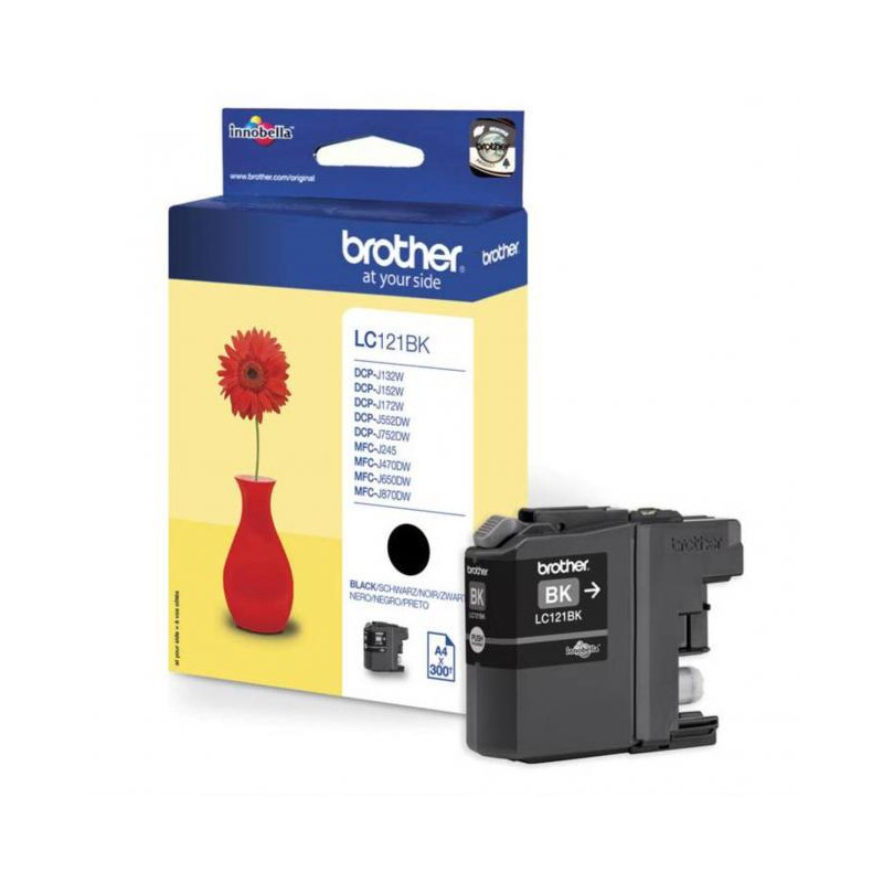 Atramentová náplň Brother LC-121 pre DCP-J132W/J152W/J552DW/MFC-J470DW black (300 str.)