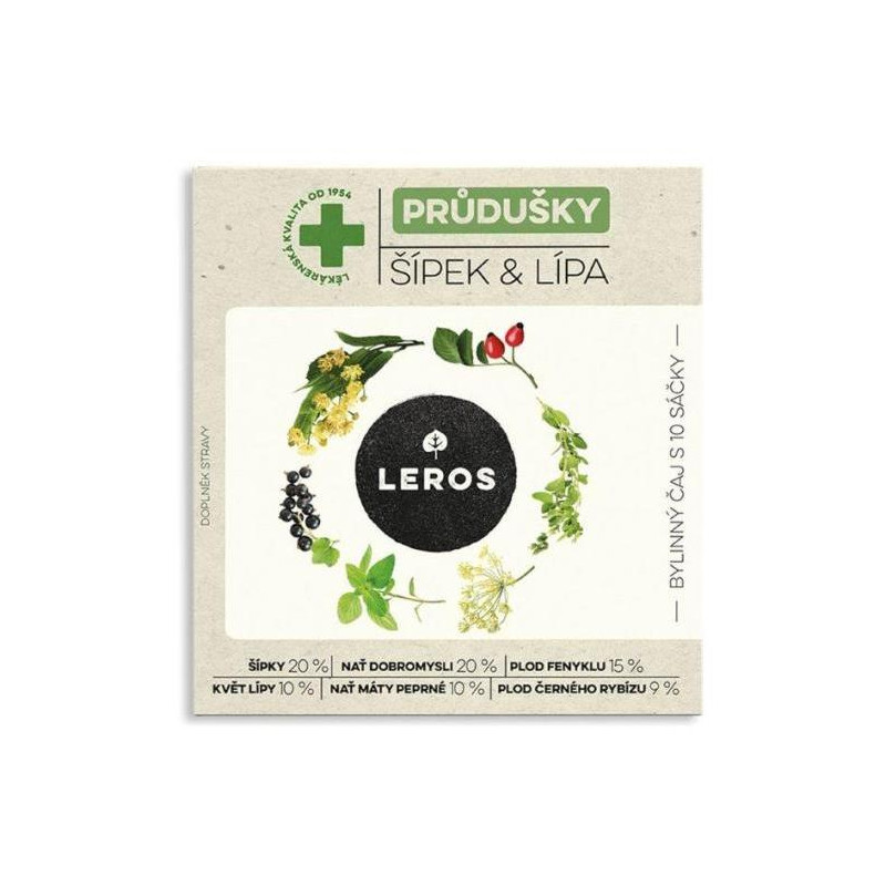 Čaj LEROS bylinný Natur Imunita Vitamín C šípka & lipa HB 10 x 1,5 g