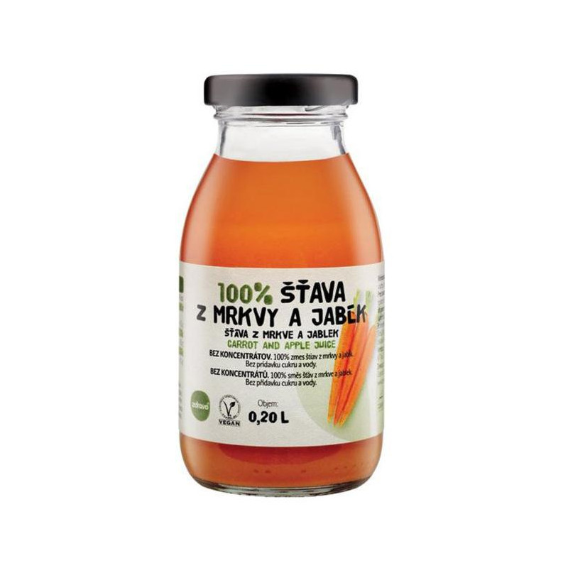 ZDRAVO šťava 100% mrkvovo-jablková 10 x 0,2 ℓ NEVRATNÉ SKLO
