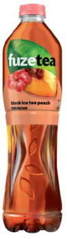 Čierny ľadový čaj FUZETEA Broskyňa a ibištek 6 x 1,5 ℓ
