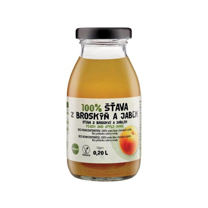 ZDRAVO šťava 100% broskyňovo-jablková 10 x 0,2 ℓ NEVRATNÉ SKLO