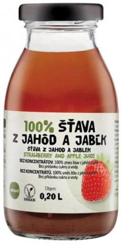 ZDRAVO šťava 100% jahodovo-jablková 10 x 0,2 ℓ NEVRATNÉ SKLO
