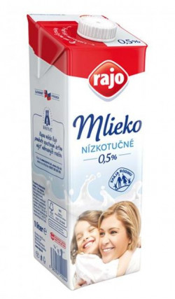 Trvanlivé mlieko RAJO nízkotučné 0,5% 1 ℓ