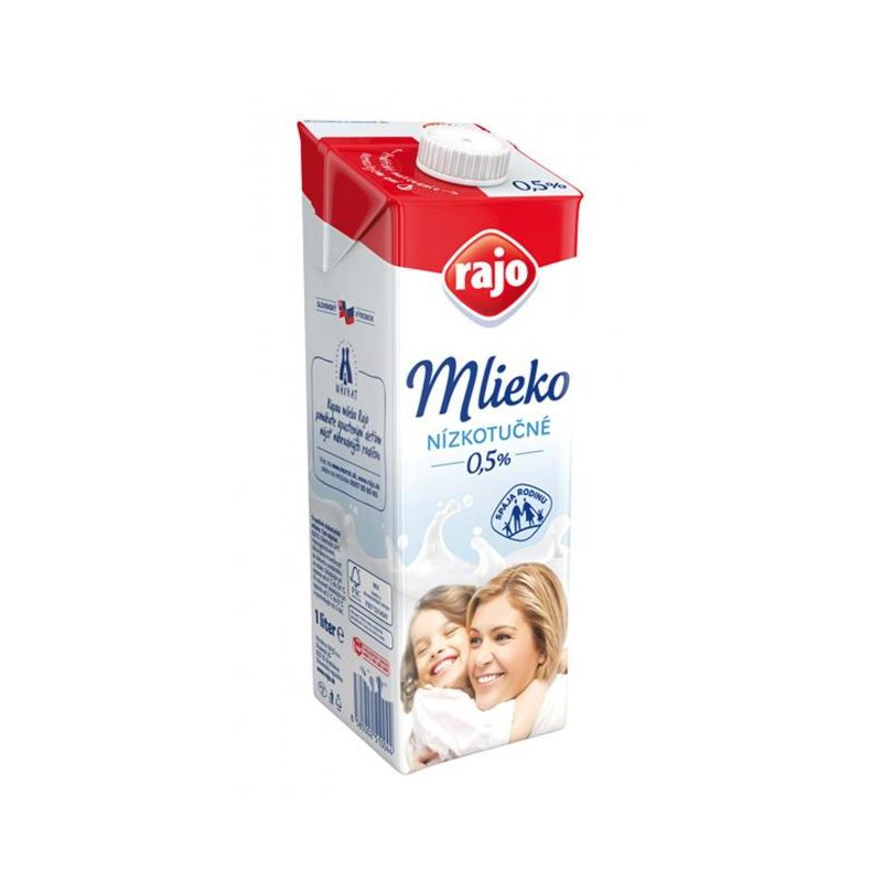 Trvanlivé mlieko RAJO nízkotučné 0,5% 1 ℓ