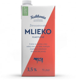 Trvanlivé mlieko Žitnoostrovské Kukkonia plnotučné 3,5% 1 ℓ