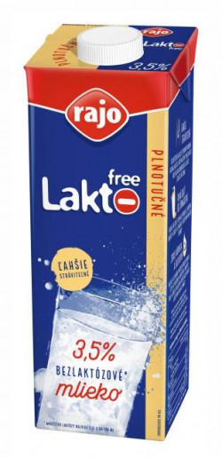 Trvanlivé bezlaktózové mlieko Rajo plnotučné 3,5% 1 ℓ