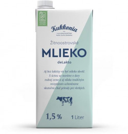 Trvanlivé mlieko Žitnoostrovské Kukkonia bezlaktózové 1,5% 1 ℓ