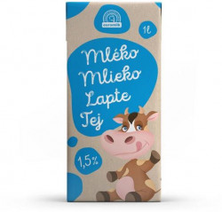 Trvanlivé mlieko Euromilk polotučné 1,5% 1 ℓ