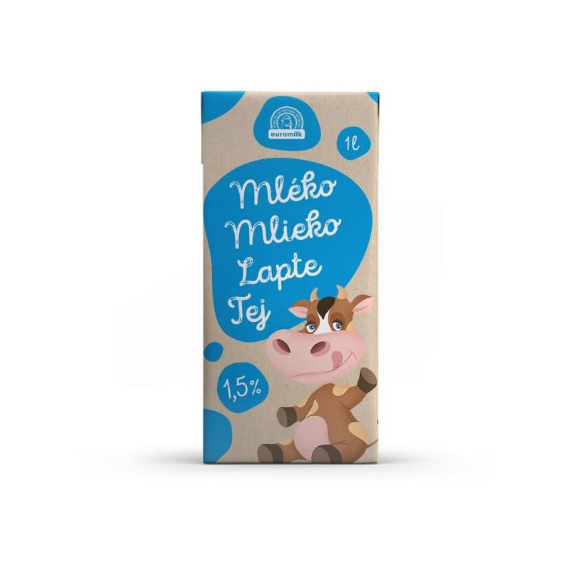 Trvanlivé mlieko Euromilk polotučné 1,5% 1 ℓ