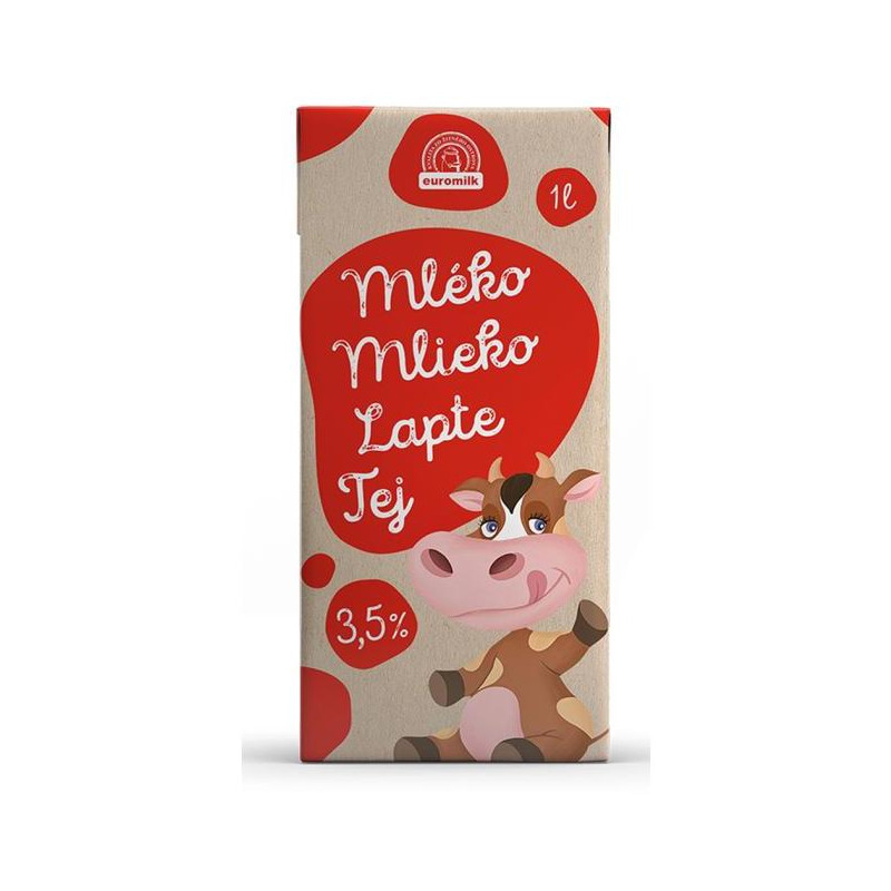 Trvanlivé mlieko Euromilk plnotučné 3,5% 1 ℓ