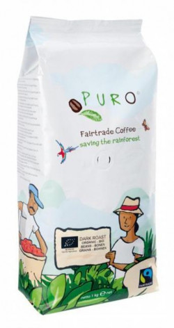Káva Fairtrade Puro Dark roast zrnková 1 kg