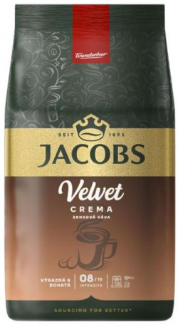 Káva Jacobs Velvet Crema zrnková 1000g
