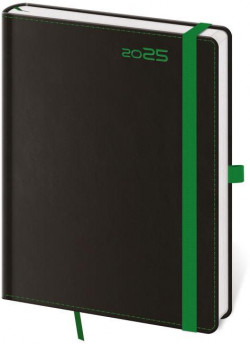 Diár BLACK GREEN týždenný B6 12x16,5cm 2025