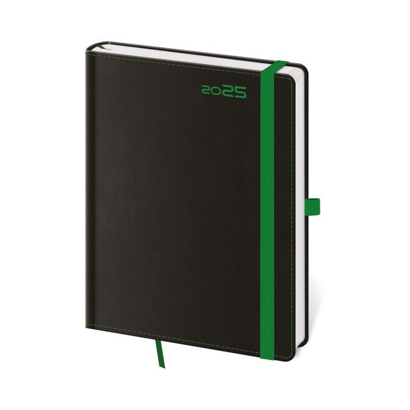 Diár BLACK GREEN týždenný B6 12x16,5cm 2025