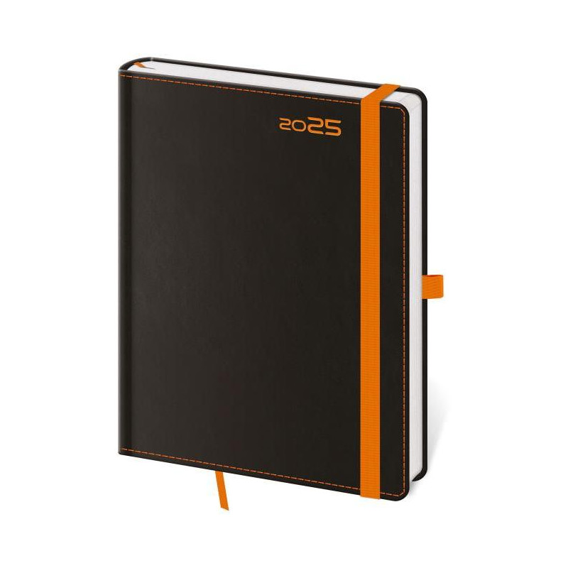 Diár BLACK ORANGE týždenný B6 12x16,5cm 2025