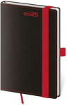 Diár BLACK RED týždenný vreckový 9x14cm 2025