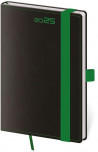 Diár BLACK GREEN týždenný vreckový 9x14cm 2025