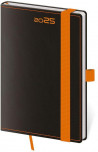 Diár BLACK ORANGE týždenný vreckový 9x14cm 2025