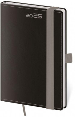 Diár DOUBLE BLACK týždenný vreckový 9x14cm 2025