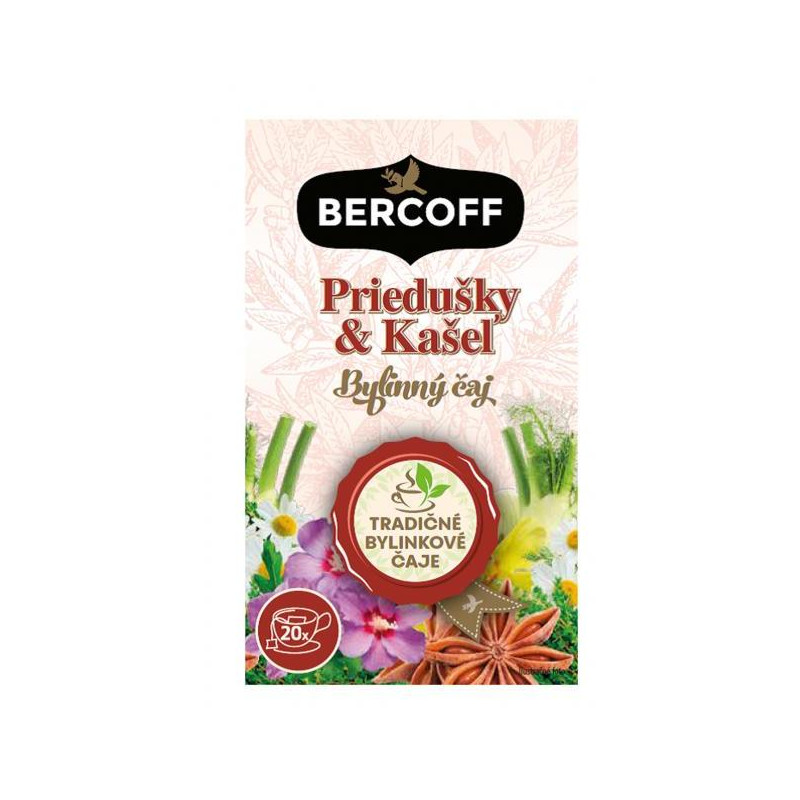 Čaj Bercoff Klember bylinný Priedušky a Kašeľ HB 30 g