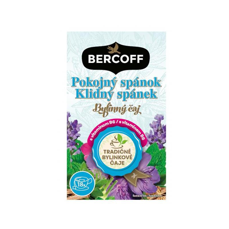 Čaj Bercoff Klember bylinný Pokojný spánok s vitamínom B6 HB 30 g