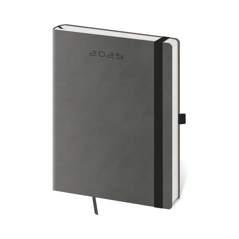 Diár Flexies týždenný B6 12x16,5cm tmavošedá 2025