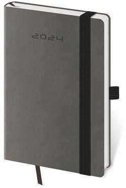 Diár Flexies týždenný vreckový tmavosivý 2025