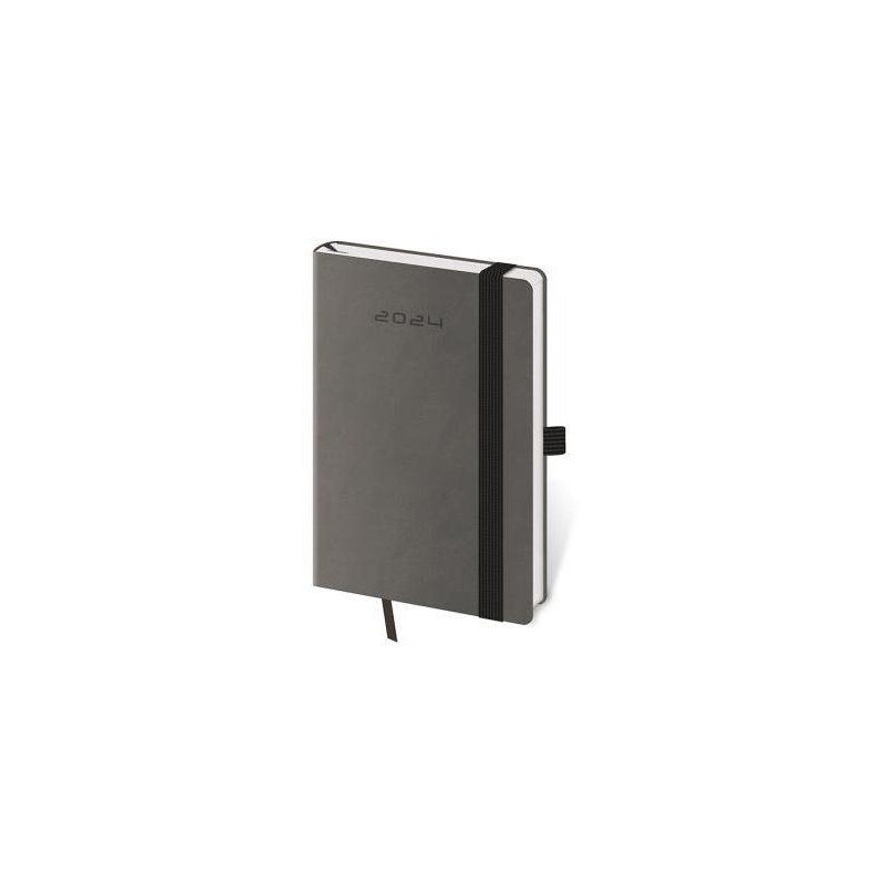 Diár Flexies týždenný vreckový tmavosivý 2025