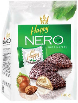 Oblátky HAPPY NERO s mliečno - orieškovou náplňou 140 g