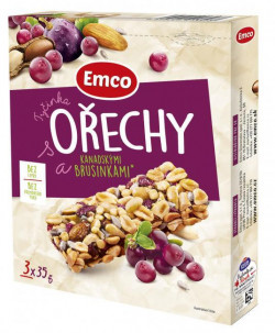 Tyčinka Emco s orechami a kanad. brusnicami 3 x 35 g