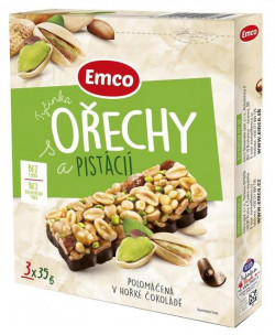 Tyčinka Emco s orechami a pistáciou 3 x 35 g