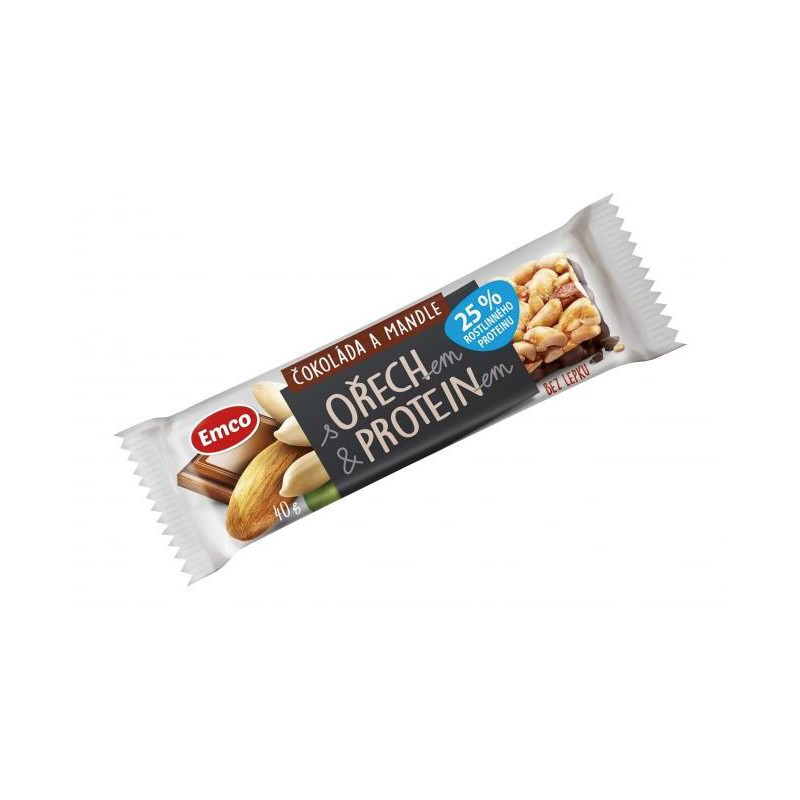 Tyčinka MYSLI s proteínom 40 g čokoláda a mandle
