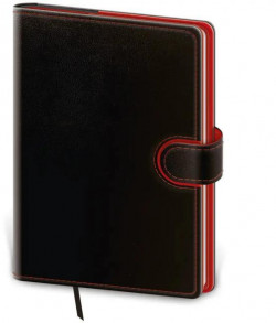 Diár Flip týždenný A5 14,3x20,5cm - čierno/červený 2025