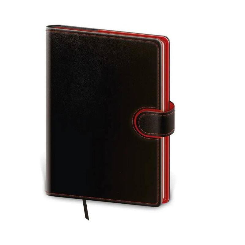 Diár Flip týždenný A5 14,3x20,5cm - čierno/červený 2025