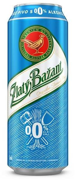 Pivo Zlatý Bažant 0% nealko 24 x 0,5 ℓ Svetlé plechovka